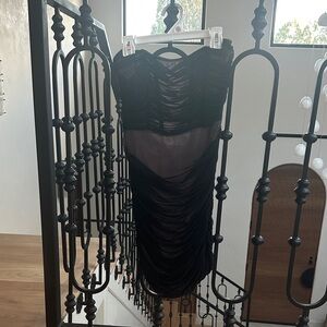 Lucy in the Sky Black Strapless Ruched Dress